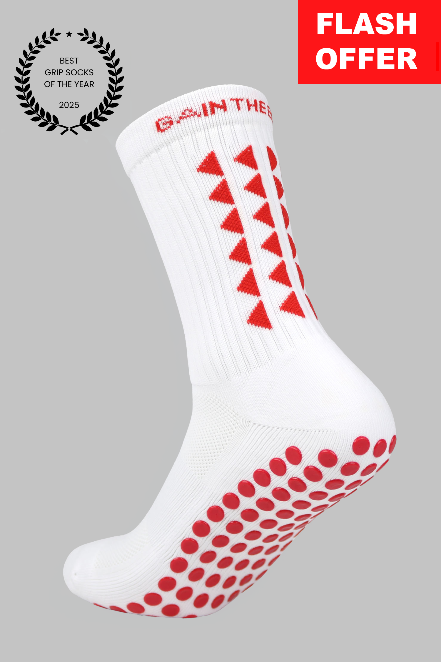 LIMITED EDITION GRIP SOCKS 3.0 - White & Red