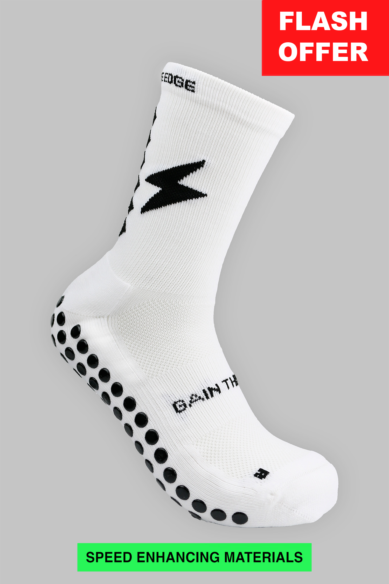 SPEED GRIP SOCKS MIDCALF LENGTH - WHITE