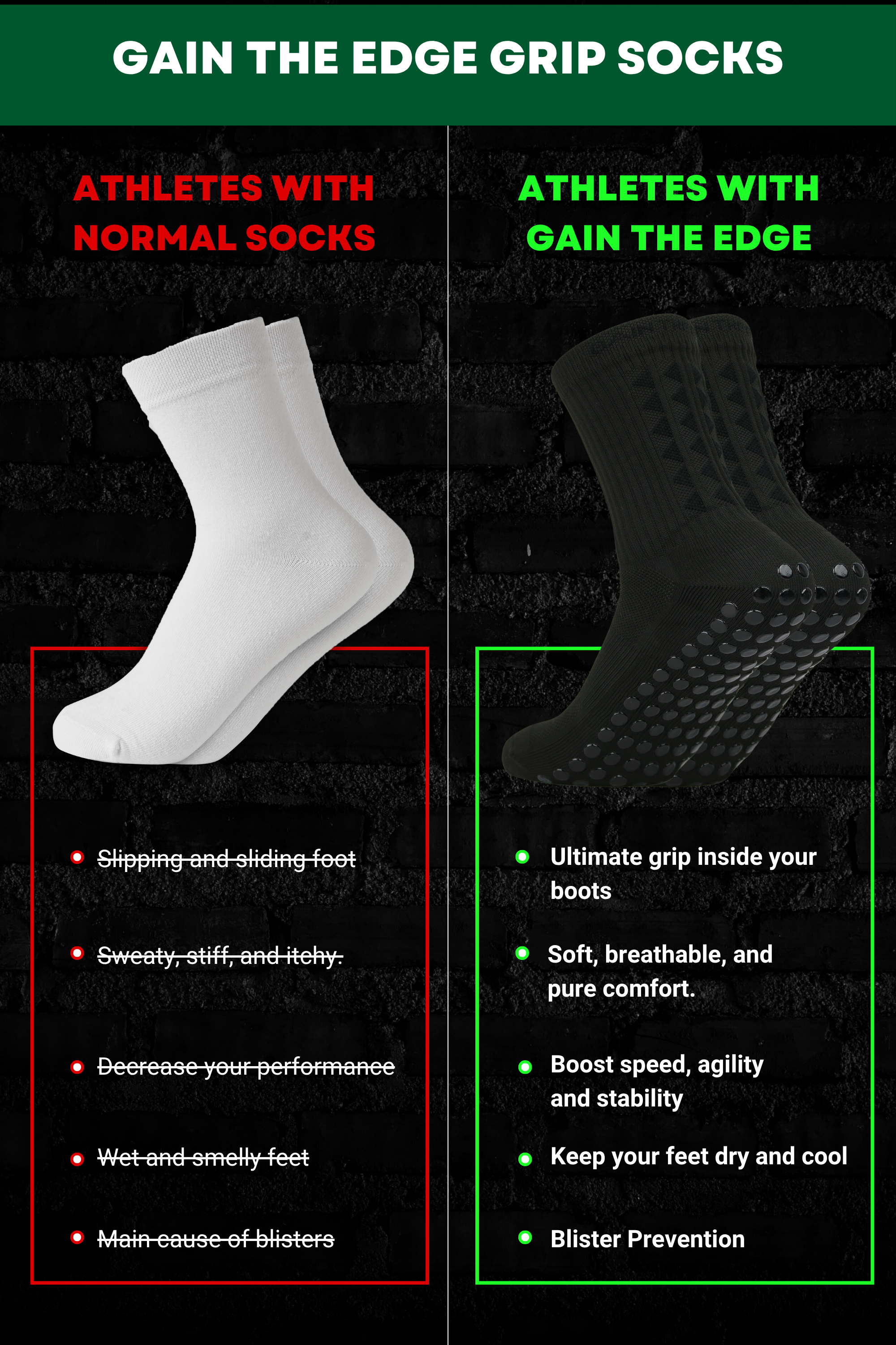 GRIP SOCKS 3.0 midcalf length - BLACKOUT EDITION